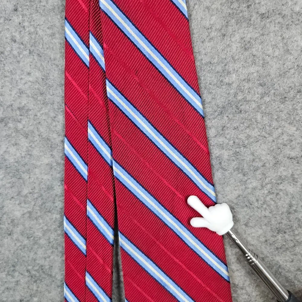 Brooks Brothers Makers Silk & Cotton Neck Tie Repp Diagonal Stripes 58x4 STAINED